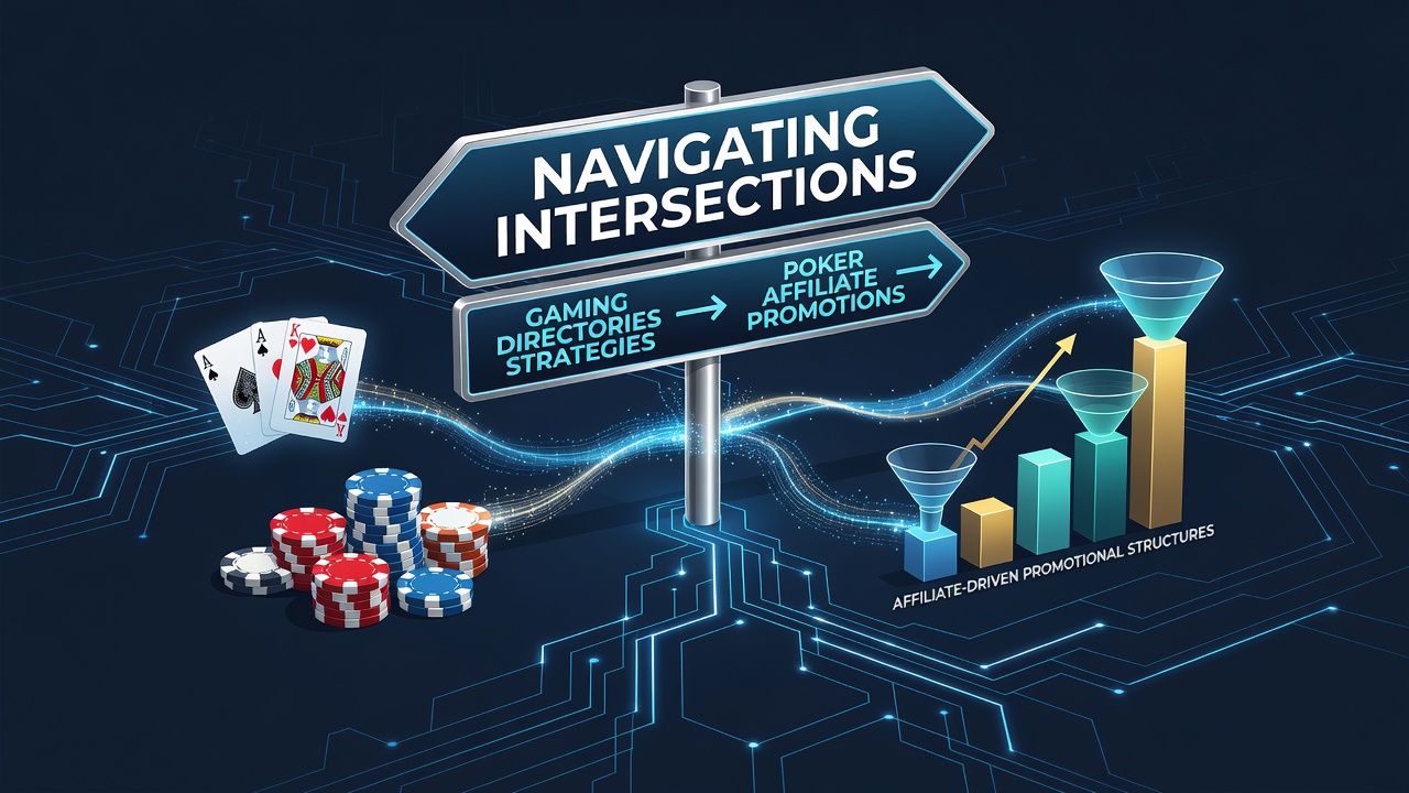 Gaming directories displaying poker strategy integrations with affiliate networks