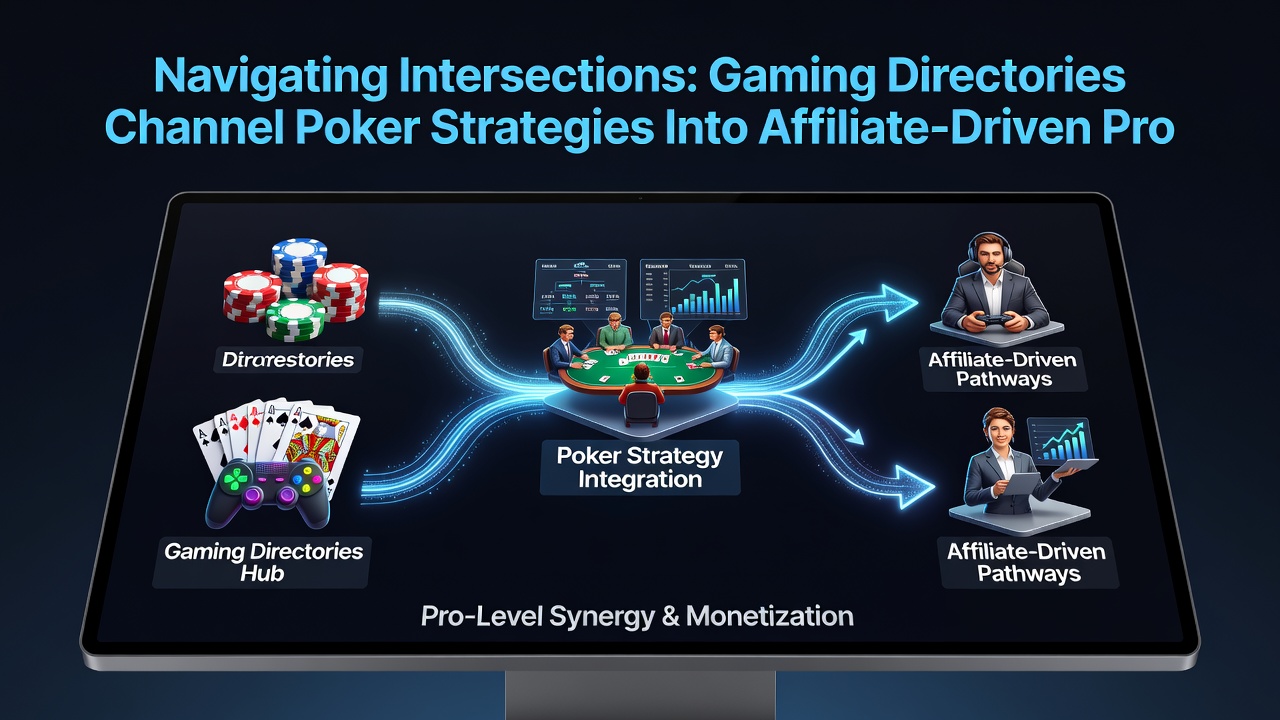Affiliate dashboard showing poker strategy content routing to promotional partners